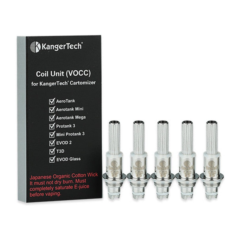 KangerTech VOCC-T Replacement 1.2 Ohm-1.5 Ohm-1.8 Ohm Coil Unit 5PCS-PACK