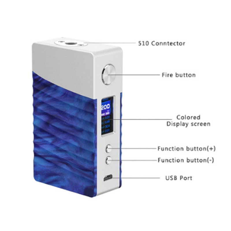 Geekvape Nova 200W TC Box Mod by dual 18650 Batteries