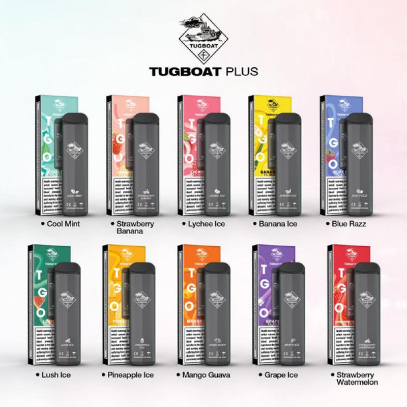 TUGBOAT PLUS DISPOSABLE POD DEVICE 800 Puffs 400mA...