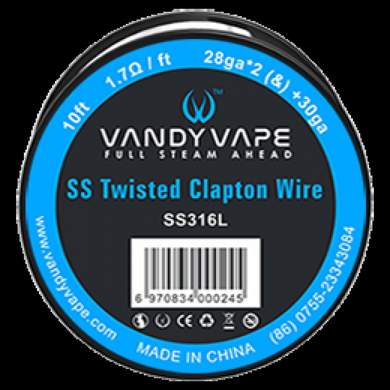 Vandy Vape SS Twisted Clapton Wire SS316L (28GA*2+...